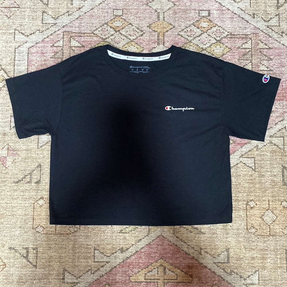 Women’s Black Champion crop top t-shirt size small like new
